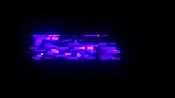 Cool glitch flygande text animation bakgrund logotyp sömlös loop nya universal teknik motion dynamiska animerad bakgrund färgglada joyful videokvalitet — Stockvideo