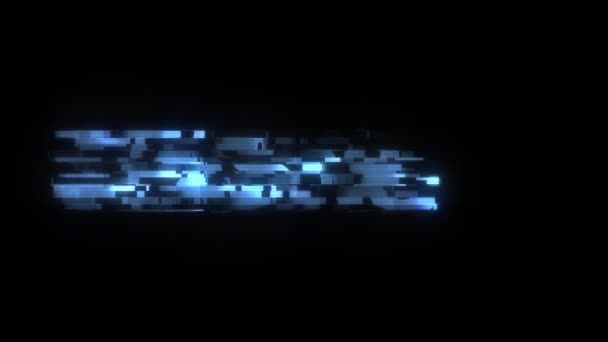"Cool glitch TEASING text animation" bakgrunnslogo sømløs sløyfe "Ny kvalitet universell teknologi" dynamisk animert bakgrunn fargerik video – stockvideo