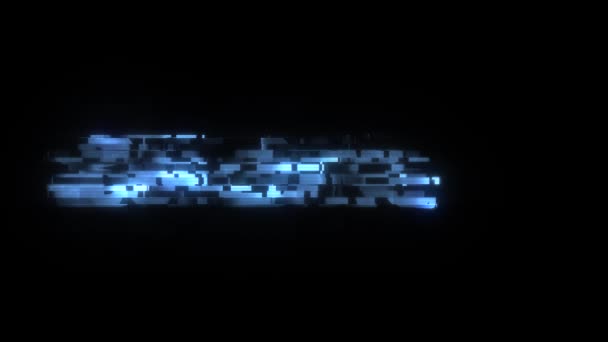 Cool glitch gebouw tekst animatie achtergrond logo naadloze loops nieuwe universele technologie beweging dynamische geanimeerde achtergrond kleurrijke vrolijke videokwaliteit — Stockvideo