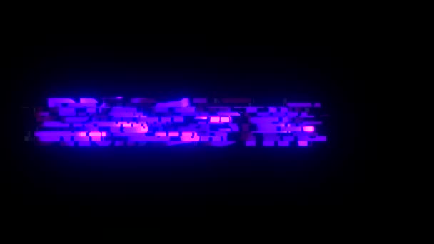 Cool glitch ραδιοφωνικής αναμετάδοσης κειμένου animation φόντο λογότυπο αδιάλειπτη βρόχο νέα ποιότητα καθολική τεχνολογία κίνησης δυναμική κινούμενο φόντο πολύχρωμο χαρούμενη βίντεο — Αρχείο Βίντεο