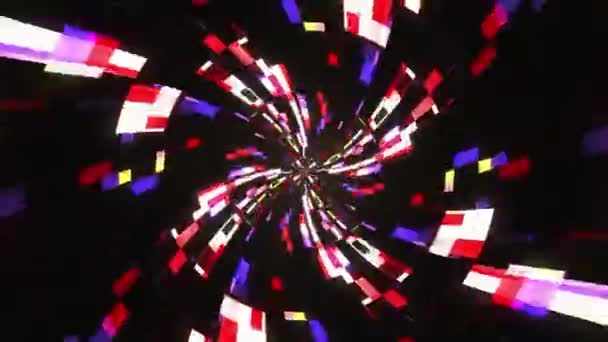 Абстрактні Блискучі Барвисті Блоки Рухаються Поширенням Меридіанного Нескінченного Анімаційного Фону — стокове відео