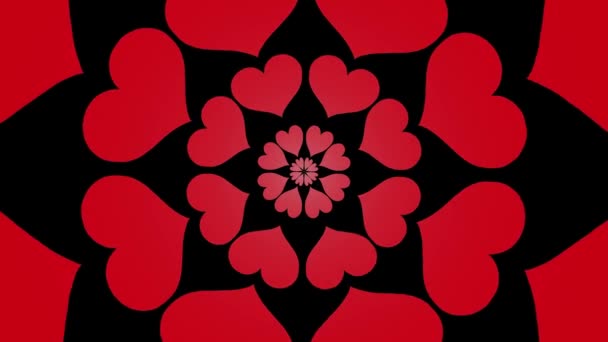 Coração forma infinita flor flor sem costura loop animação fundo nova qualidade legal bonito 4k stock vídeo footage — Vídeo de Stock