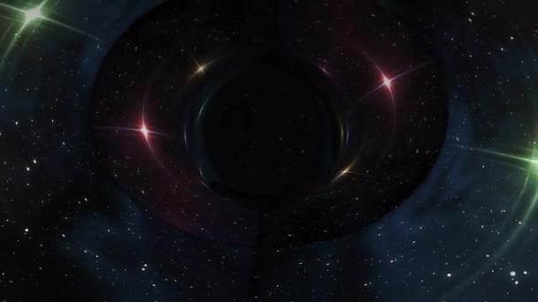 Zwart gat trekt in ster ruimte tijd trechter pit naadloze loops animatie achtergrond nieuwe kwaliteit universele wetenschap cool leuk 4k video beeldmateriaal — Stockvideo