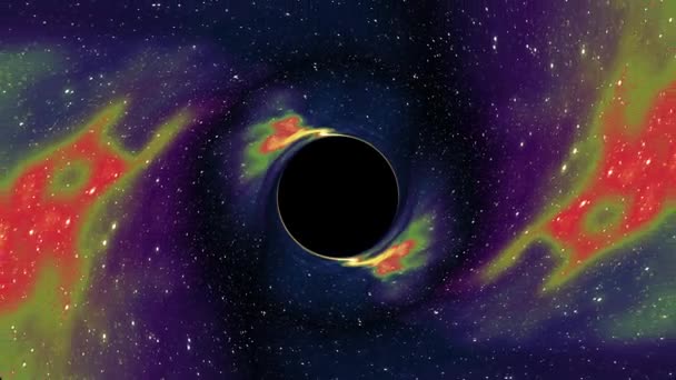 Black hole pulls in nebula star space time funnel pit seamless loop animation background New quality universal science cool nice 4k stock video footage — Stock Video