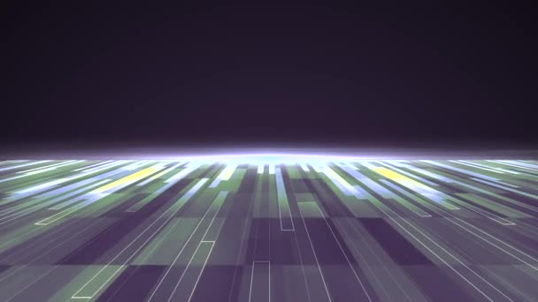 Digital Plain Cyberspace Grid Landscape Motion Graphics Animation Background New — Stock Video