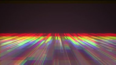 rainbow ızgara manzara hareket grafik animasyon arka plan yeni kalite techno stil serin güzel güzel 4 k stok video görüntüleri dijital düz siber renk ayrılmış