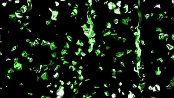 Emerald groen regen waterdruppels digitale simulatie animatie achtergrond nieuwe kwaliteit natuurlijke beweging graphics cool leuke mooie 4k video beeldmateriaal — Stockvideo