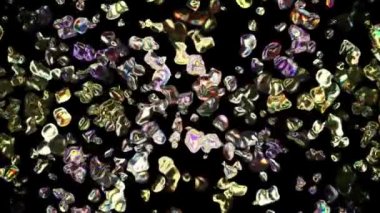 renkli metal su damlaları boşluk dijital animasyon arka plan yeni kalite doğal hareket grafik serin güzel güzel 4 k stok video görüntüleri içinde dağınık