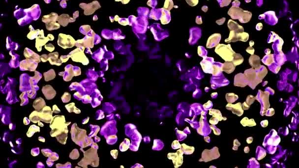 Colorida gotas de água de metal difundidas no espaço digital animação fundo nova qualidade natural movimento gráficos legal bonito 4k estoque vídeo metragem — Vídeo de Stock