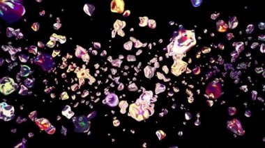 renkli sıvı metal su damlaları rastgele boşluk dijital animasyon arka plan yeni kalite doğal hareket grafik serin güzel güzel 4 k stok video görüntüleri içinde dağınık