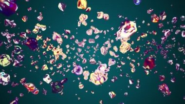 renkli sıvı metal su damlaları rastgele boşluk dijital animasyon arka plan yeni kalite doğal hareket grafik serin güzel güzel 4 k stok video görüntüleri içinde dağınık