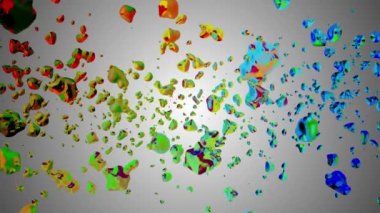 renkli sıvı metal su damlaları rastgele boşluk dijital animasyon arka plan yeni kalite doğal hareket grafik serin güzel güzel 4 k stok video görüntüleri içinde dağınık