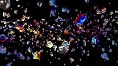 renkli sıvı metal su damlaları rastgele boşluk dijital animasyon arka plan yeni kalite doğal hareket grafik serin güzel güzel 4 k stok video görüntüleri içinde dağınık