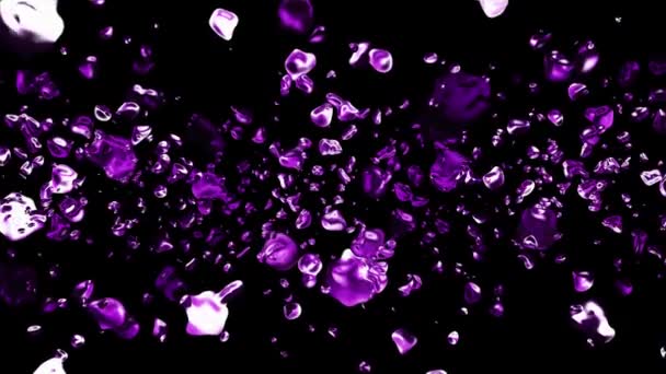 Viola rosa liquido metallo acqua gocce casuale diffusa nello spazio animazione digitale sfondo nuova qualità naturale movimento grafica cool bello 4k stock video — Video Stock