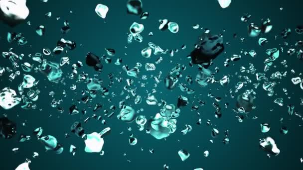 블루 액체 금속 물 방울 임의의 공간 디지털 애니메이션 배경 새로운 품질 자연 모션 그래픽 멋진 좋은 아름 다운 4 k 주식 영상 확산 — 비디오