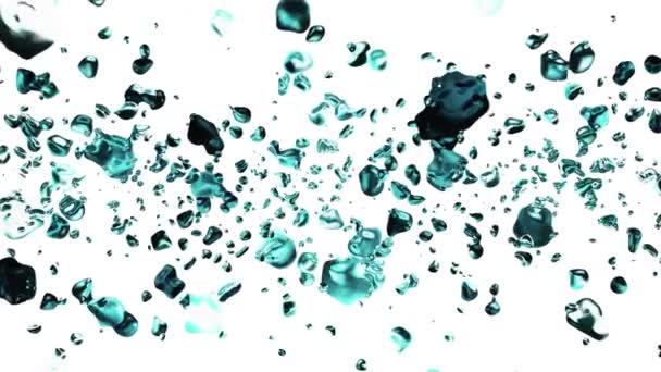 Bunte Wassertropfen Aus Metall Verteilt Raum Digitale Animation Hintergrund Neue — Stockvideo