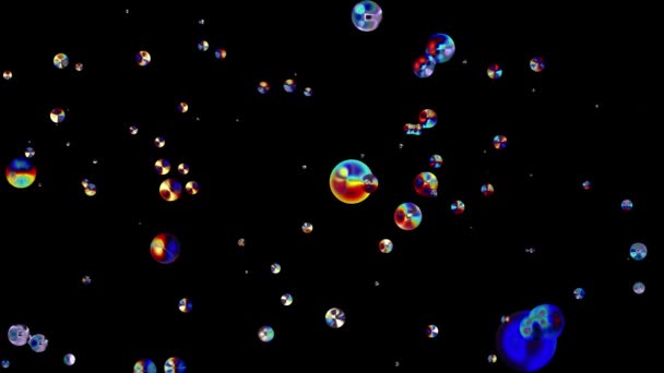 Bulle d'eau liquide colorée en métal flottant dans l'espace arrière-plan d'animation numérique nouvelle qualité graphique mouvement naturel cool belle vidéo de stock 4k — Video