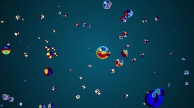 renkli sıvı metal su kabarcık kadar boşluk dijital animasyon arka plan yeni kalite doğal hareket grafik serin güzel güzel 4 k stok video görüntüleri içinde yüzen