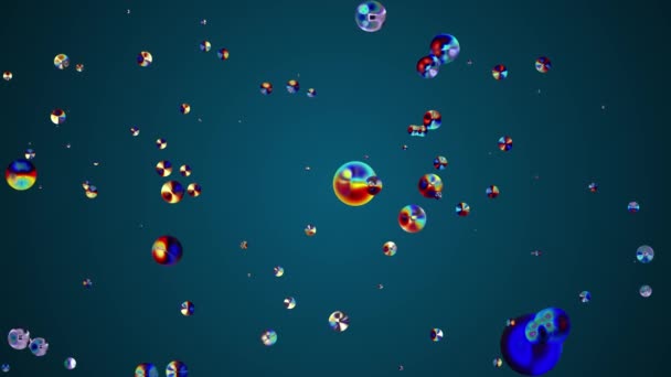 bulle d'eau liquide colorée en métal flottant dans l'espace arrière-plan d'animation numérique nouvelle qualité graphique mouvement naturel cool belle vidéo de stock 4k 