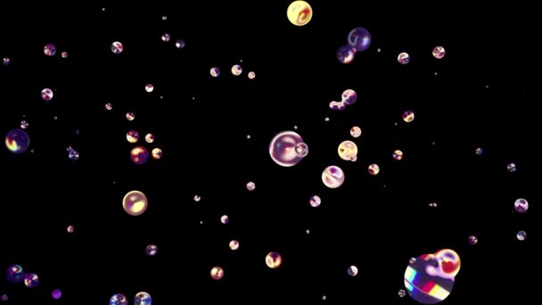 Kleurrijke vloeibaar metaal water bubble up drijvend in ruimte digitale animatie achtergrond nieuwe kwaliteit natuurlijke beweging graphics cool leuke mooie 4k video beeldmateriaal — Stockvideo