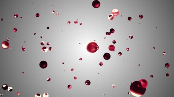 Červená kovová vody bubliny plovoucí v prostoru digitální animace pozadí nové kvalitní přirozený pohyb grafika Super pěkné krásné 4k video stopáže — Stock video