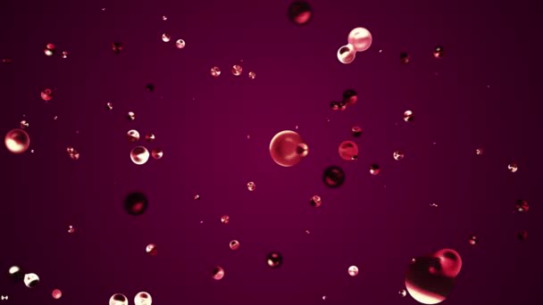 Red liquid metal water bubble floating up in space digital animation background new quality natural motion graphics cool nice beautiful 4k stock video footage — Stock Video