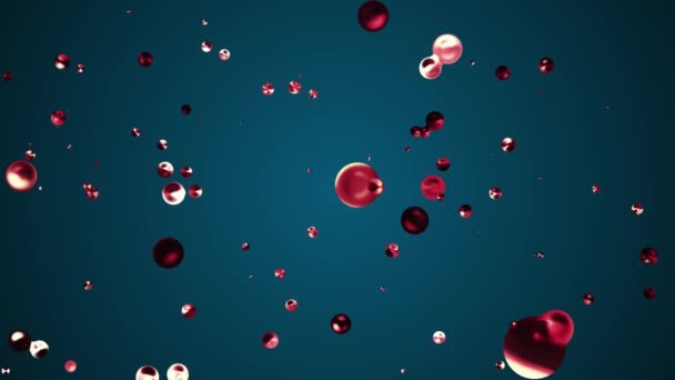 Red liquid metal water bubble floating up in space digital animation background new quality natural motion graphics cool nice beautiful 4k stock video footage — Stock Video