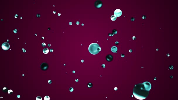 Sapphire blue liquid metal water bubble floating up in space digital animation background new quality natural motion graphics cool nice beautiful 4k stock video footage — Stock Video