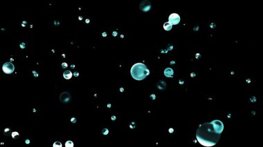 Safir mavi sıvı metal su kabarcık kadar boşluk dijital animasyon arka plan yeni kalite doğal hareket grafik serin güzel güzel 4 k stok video görüntüleri içinde yüzen