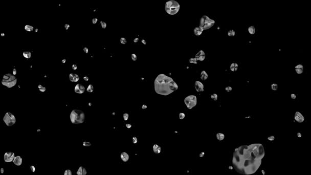 Prata gotas de água de metal líquido flutuando no espaço digital animação fundo nova qualidade natural movimento gráficos legal bonito 4k stock vídeo footage — Vídeo de Stock