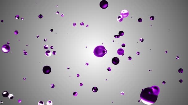 Purple pink liquid metal water bubble floating up in space digital animation background new quality natural motion graphics cool nice beautiful 4k stock video footage — Stock Video