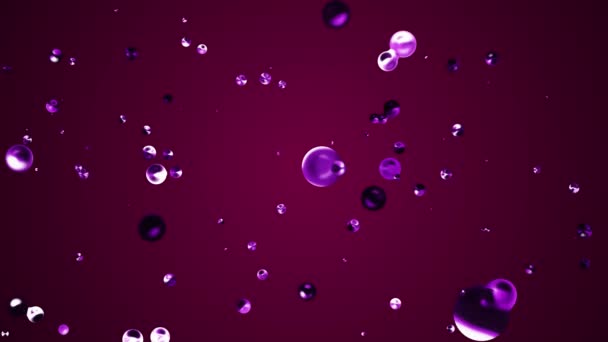 Lila rózsaszín folyékony fém víz buborék lebeg fel helyet digitális animáció háttér új minőségű természetes mozgás grafikus hűvös szép szép 4k állomány videofelvétel — Stock videók