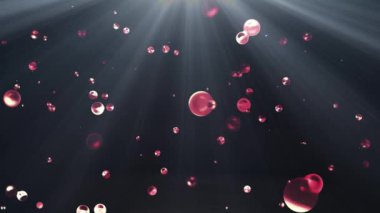 Kırmızı sıvı metal su kabarcık kadar boşluk dijital animasyon arka plan yeni kalite doğal hareket grafik serin güzel güzel 4 k stok video görüntüleri içinde yüzen