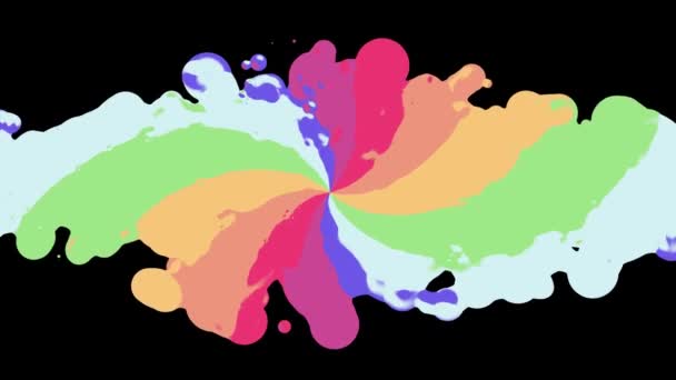 Ουράνιο τόξο σπιράλ πολύχρωμο πιτσιλίσματα λεκές εξαπλώνεται ταραχώδη κινείται αφηρημένη ζωγραφική κινούμενα σχέδια νέα μοναδική ποιότητα τέχνης κομψό χαρούμενη δροσερό ωραία κίνηση δυναμική πανέμορφη ανάλυση 4k απόθεμα βιντεοσκοπημένων εικονών υποβάθρου — Αρχείο Βίντεο