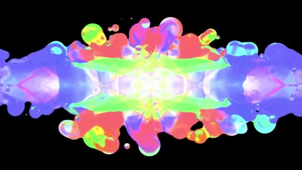 Kleurrijke regenboog splatter vlek verspreiden turbulent bewegende abstracte schilderkunst animatie achtergrond nieuwe unieke kwaliteit kunst stijlvolle vreugdevolle cool leuk beweging dynamische prachtige 4k video beeldmateriaal — Stockvideo