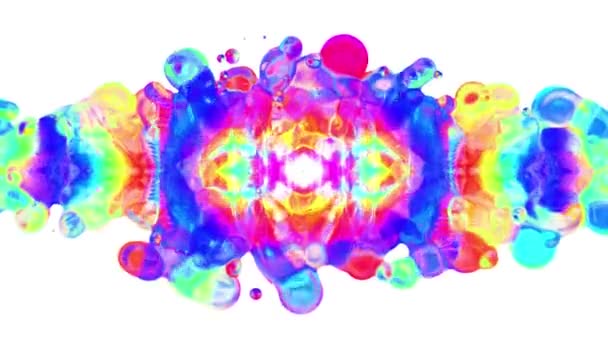 Colorful rainbow splatter blot spreading turbulent moving abstract painting animation background new unique quality art stylish joyful cool nice motion dynamic beautiful 4k stock video footage — Stock Video