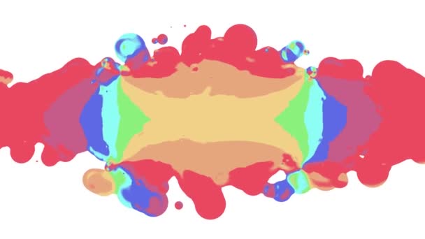 五颜六色的彩虹飞溅污点传播动荡移动抽象绘画动画背景新的独特的质量艺术时尚快乐凉爽美丽的运动动态美丽的4k 股票视频画面 — 图库视频影像