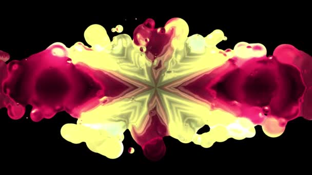 Färgglada Splatter Blot Rainbow Spiral Sprida Turbulenta Rörliga Abstrakt Målning — Stockvideo