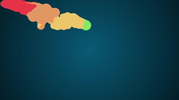 Regenboog kleurrijke verf stroom druppels val verplaatsen van abstracte schilderkunst animatie achtergrond nieuwe unieke kwaliteit kunst stijlvolle vreugdevolle cool leuk beweging dynamische prachtige 4k video beeldmateriaal — Stockvideo