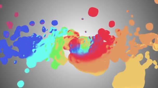 Rainbow spiral färgglada splatter blot fördelande turbulenta rörliga abstrakt målning animation bakgrund nya unika kvalitet konst eleganta glada cool trevlig motion dynamisk vacker 4k video arkivfilmer — Stockvideo