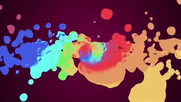 Rainbow spiral färgglada splatter blot fördelande turbulenta rörliga abstrakt målning animation bakgrund nya unika kvalitet konst eleganta glada cool trevlig motion dynamisk vacker 4k video arkivfilmer — Stockvideo