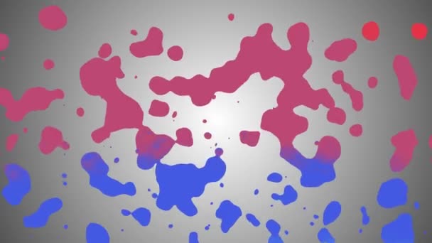 Bunte Splatter Blot Regenbogen Verbreitung Turbulente Bewegte Abstrakte Malerei Animation — Stockvideo