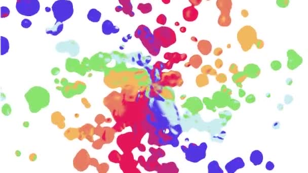 Regenboog spiraal kleurrijke splatter vlek verspreiden turbulent bewegende abstract schilderij animatie achtergrond nieuwe unieke kwaliteit kunst stijlvolle vreugdevolle cool leuk beweging dynamische prachtige 4k video beeldmateriaal — Stockvideo