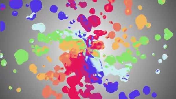 Rainbow spiral färgglada splatter blot fördelande turbulenta rörliga abstrakt målning animation bakgrund nya unika kvalitet konst eleganta glada cool trevlig motion dynamisk vacker 4k video arkivfilmer — Stockvideo