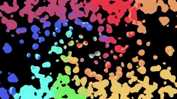 Ουράνιο τόξο χρώμα πολύχρωμα πιτσιλίσματα λεκέ σταγόνες διαδίδοντας ταραχώδη κινείται αφηρημένη ζωγραφική κινούμενα σχέδια νέα μοναδική ποιότητα τέχνης κομψό χαρούμενη δροσερό ωραία κίνηση δυναμική πανέμορφη ανάλυση 4k βιντεοσκοπημένων εικονών υποβάθρου — Αρχείο Βίντεο