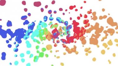 Gökkuşağı renkli boya sıçramak leke Yayilim çalkantılı hareket soyut resim animasyon arka plan yeni benzersiz kalite sanat şık neşeli serin güzel hareket dinamik güzel 4 k video görüntüleri damla