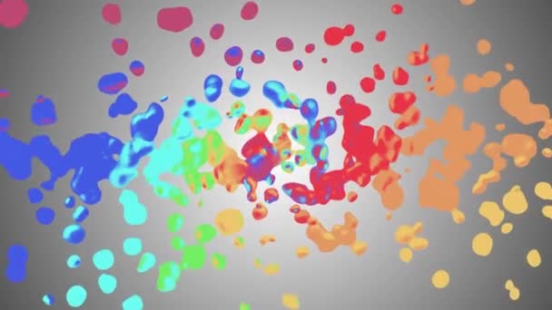 Ουράνιο τόξο χρώμα πολύχρωμα πιτσιλίσματα λεκέ σταγόνες διαδίδοντας ταραχώδη κινείται αφηρημένη ζωγραφική κινούμενα σχέδια νέα μοναδική ποιότητα τέχνης κομψό χαρούμενη δροσερό ωραία κίνηση δυναμική πανέμορφη ανάλυση 4k βιντεοσκοπημένων εικονών υποβάθρου — Αρχείο Βίντεο