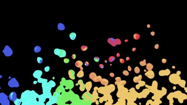 Rainbow färgglada måla splatter blot droppar fördelande turbulenta rörliga abstrakt målning animation bakgrund nya unika kvalitet konst eleganta glada cool trevlig motion dynamisk vacker 4k videofilmer — Stockvideo