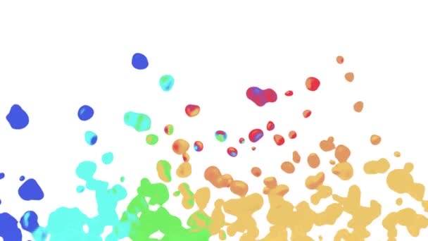Радуга красочные брызги краски капли распространения турбулентных движущихся абстрактных живописи анимации фон новое уникальное качество искусства стильный радостный прохладный прохладный динамика движения красивые 4k видео кадры — стоковое видео