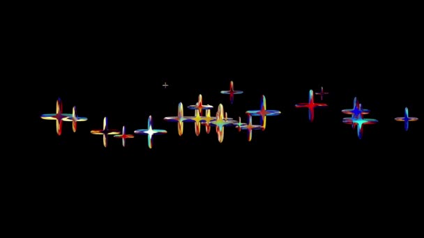 De nombreux avantages de cristal coloré aléatoire volant flottant dans l'espace animation fond nouvelle qualité mouvement universel dynamique animé coloré joyeux cool séquences vidéo 4k — Video